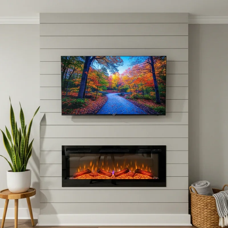 مدل شومینه برقی زیر تلویزیون