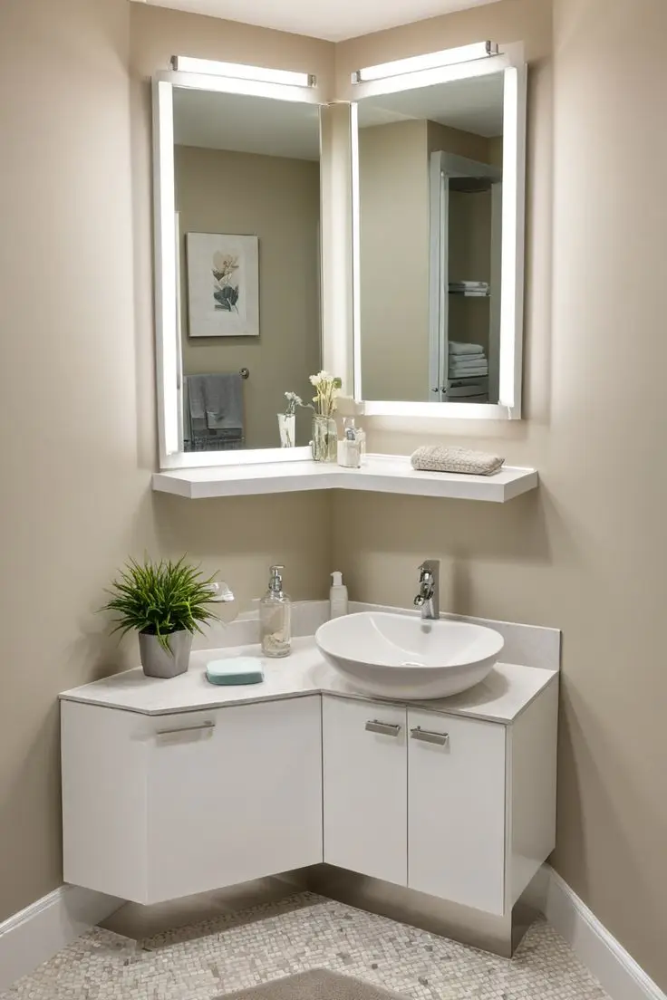 سینک روشویی کنج برای دستشویی های کوچک