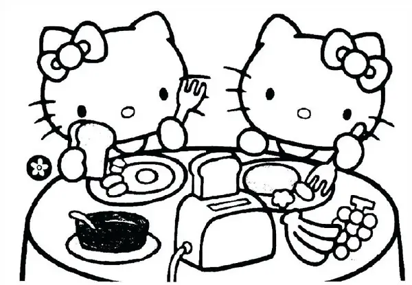 نقاشی کودکانه کیتی و دوستان نقاشی کودکانه کیتی و دوستان