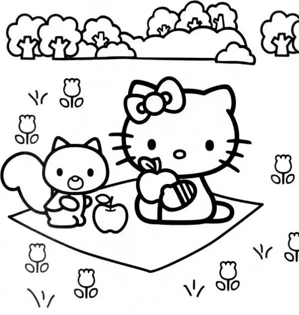 نقاشی هلو کیتی و دوستش نقاشی هلو کیتی و دوستش