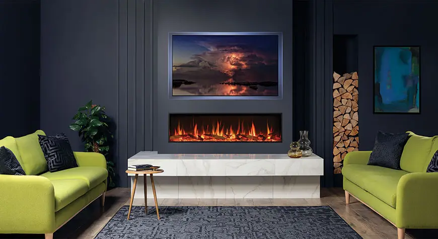 مدل شومینه برقی زیر تلویزیون