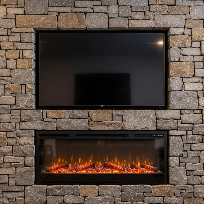 مدل شومینه برقی زیر تلویزیون