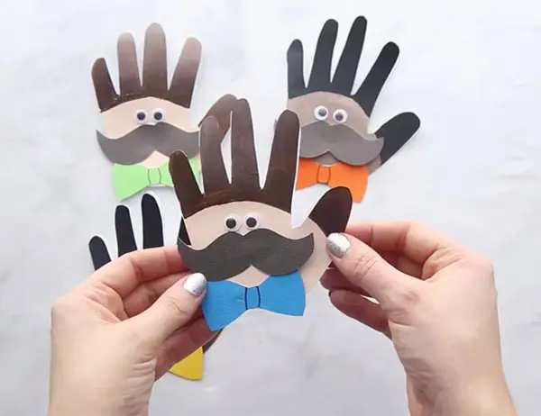 پدر کارتونی با دست برای ساخت کاردستی برای روز پدر