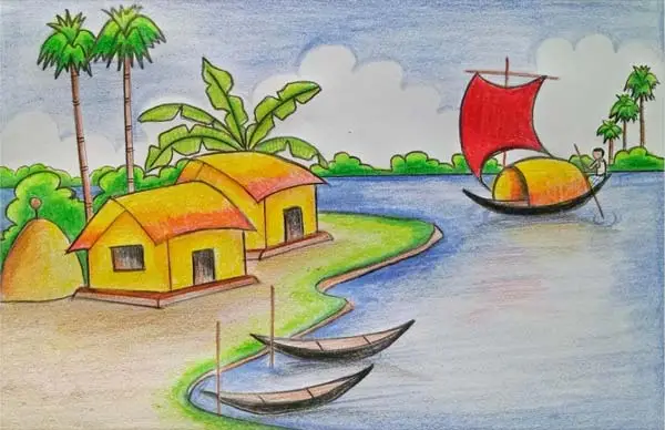 نقاشی کودکانه زیبا پسرانه