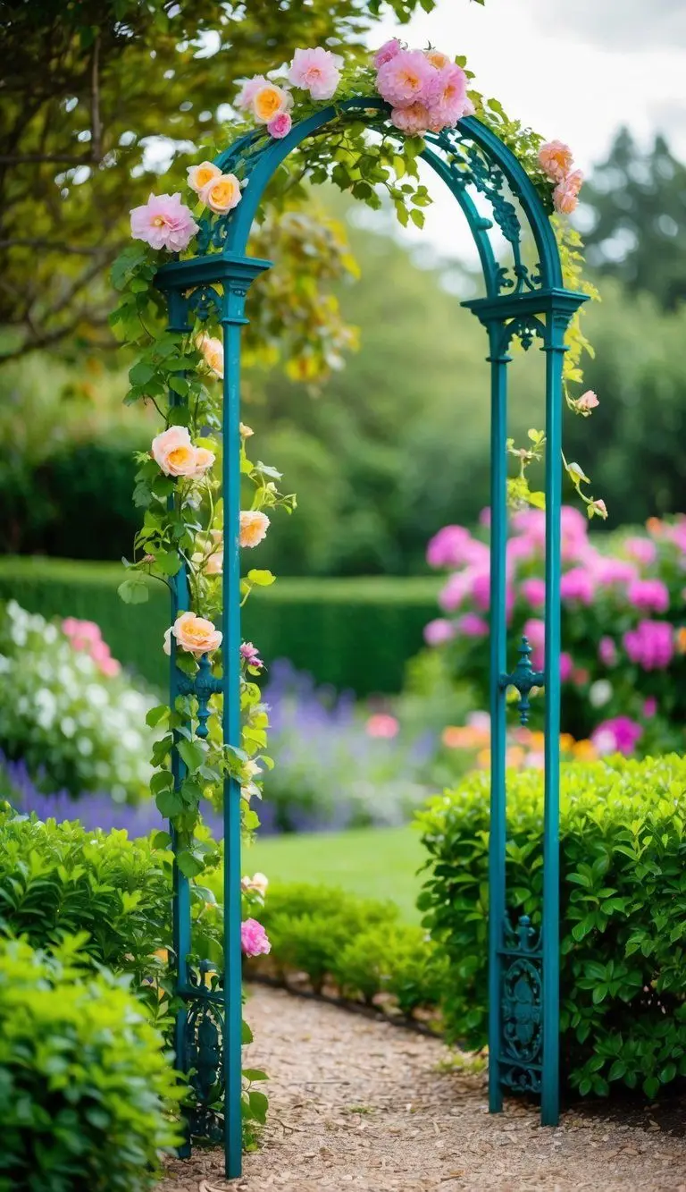  گل کاری جلوی در و تزیین ورودی با گل طبیعی