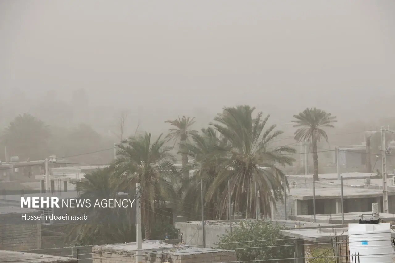 ورود طوفان و گرد و خاک به هرمزگان؛ گرد و خاک هشتبندی را در نوردید
