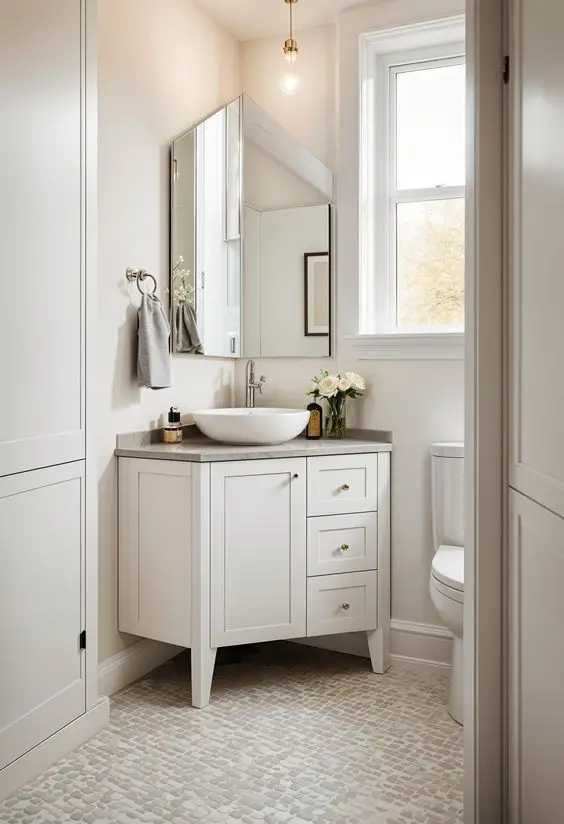 سینک روشویی کنج برای دستشویی های کوچک