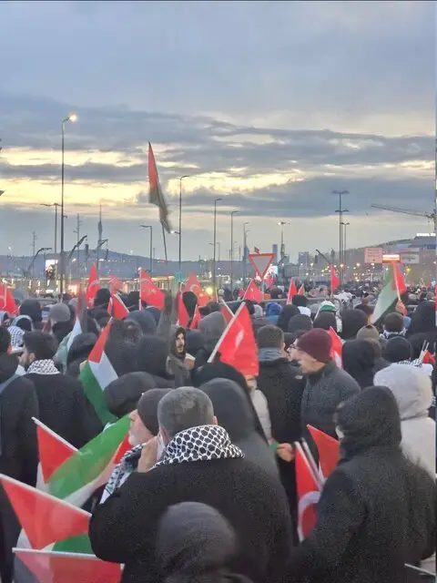 راهپیمایی بزرگ غزه در اولین روز ۲۰۲۶ در استانبول