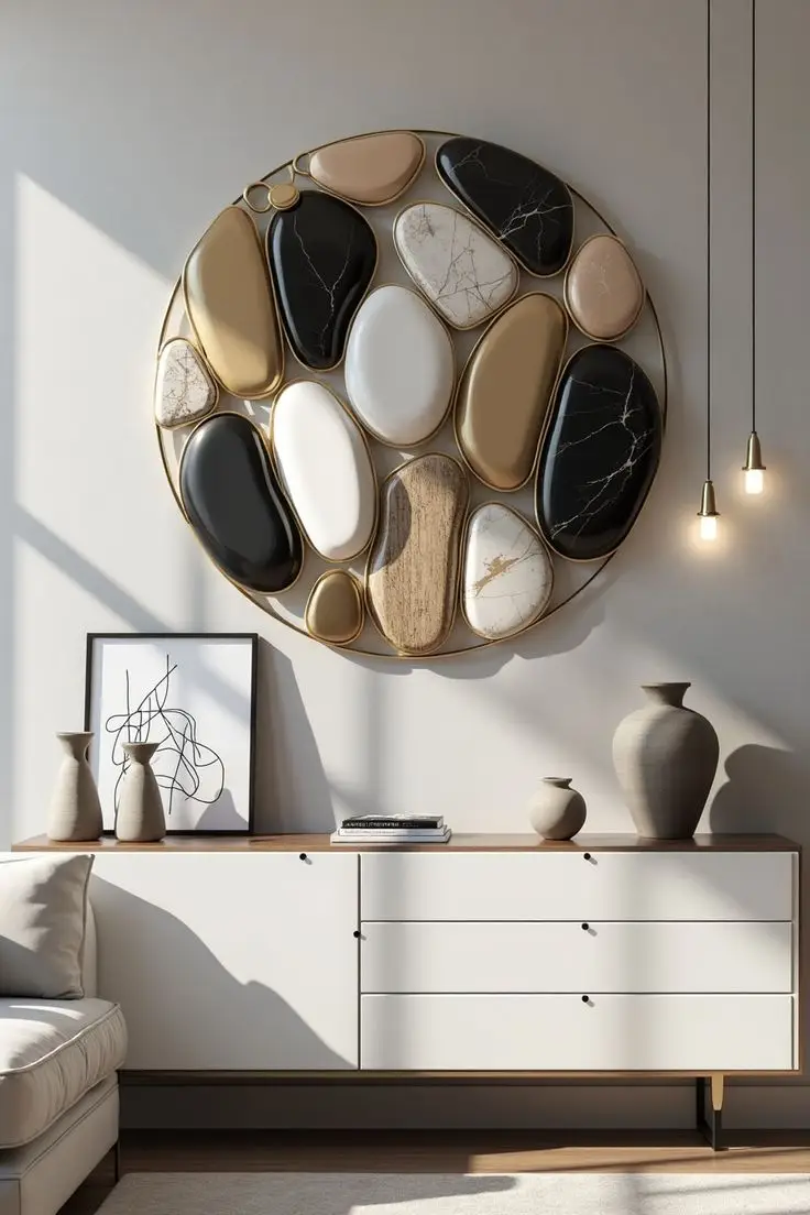 تابلو و دیوارکوب خوشگل با سنگ های نقاشی شده