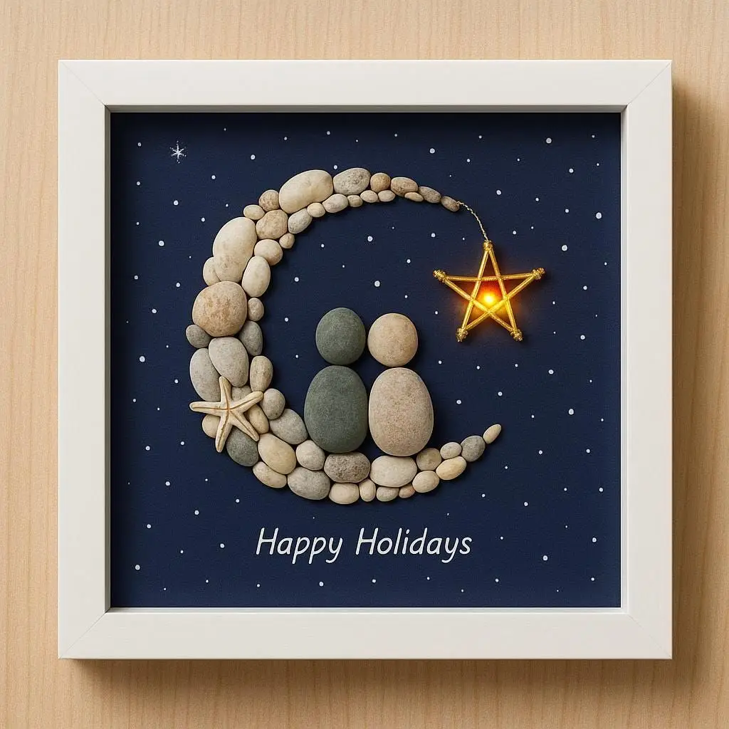 تابلو و دیوارکوب خوشگل با سنگ های نقاشی شده