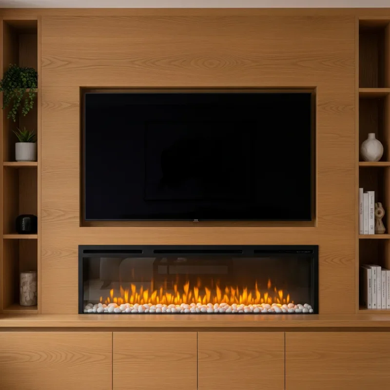 مدل شومینه برقی زیر تلویزیون