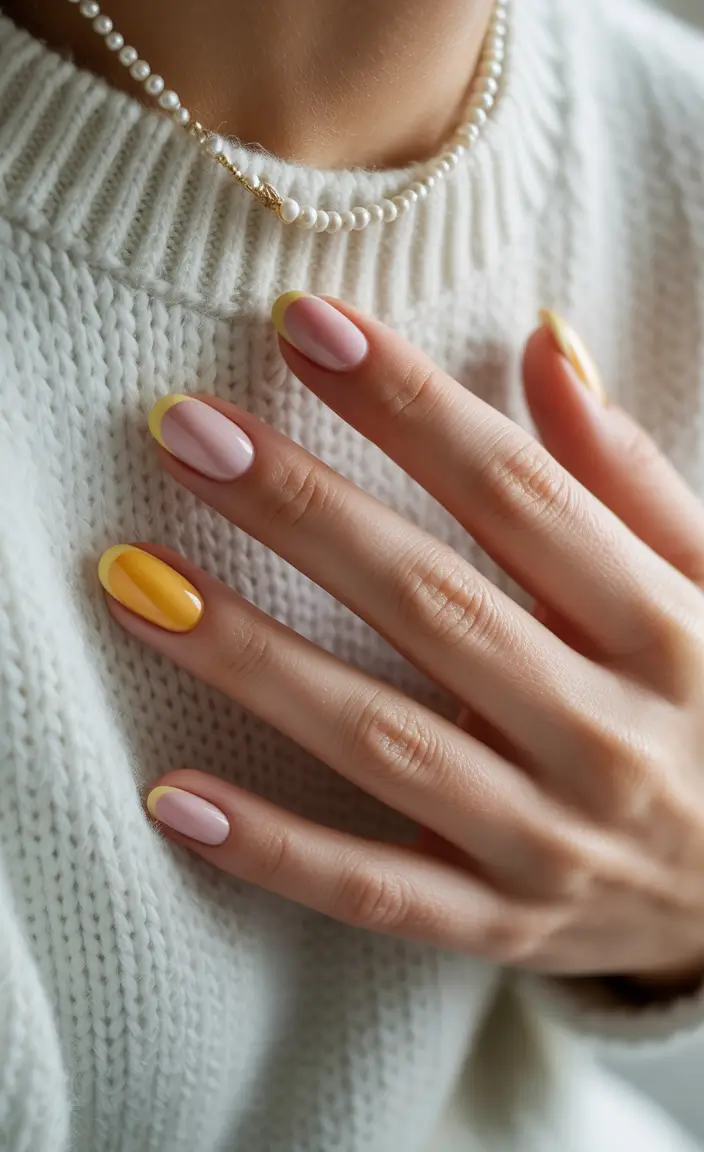 ناخ فرنچ رنگی