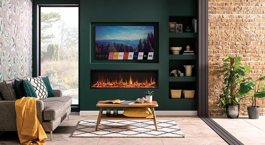 مدل شومینه برقی زیر تلویزیون